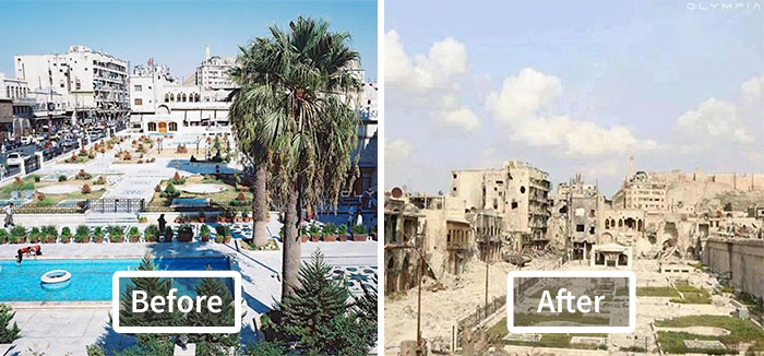 28 Before-And-After Pics Reveal What War Did To The Largest City In Syria