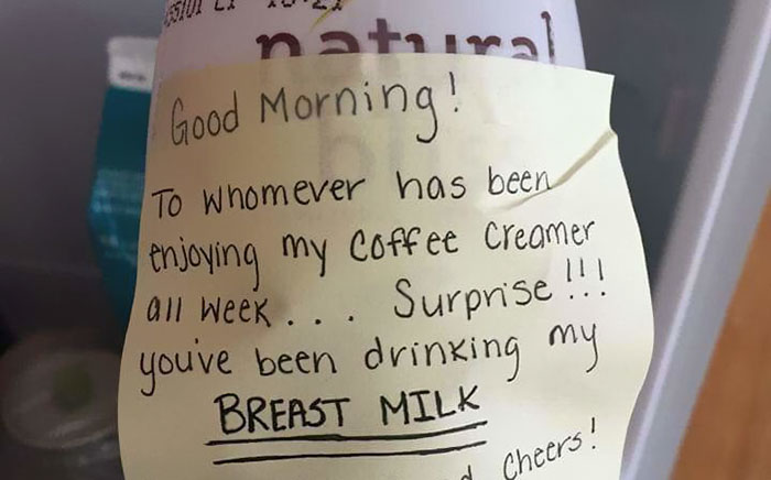 Woman Gets Revenge On Office Thief Who Kept Stealing Her Cream From Fridge