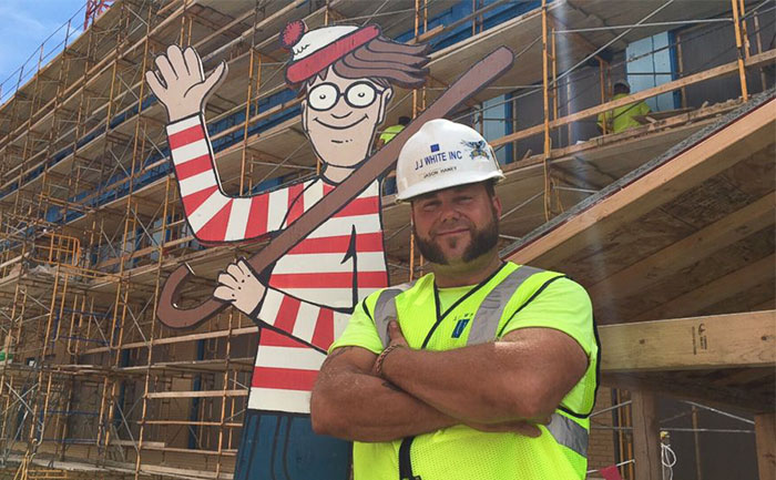 Construction Worker Hides Waldo On Site Everyday For Kids In Hospital Next Door To Find