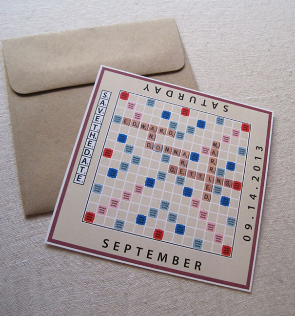 Scrabble Board Game Save The Date