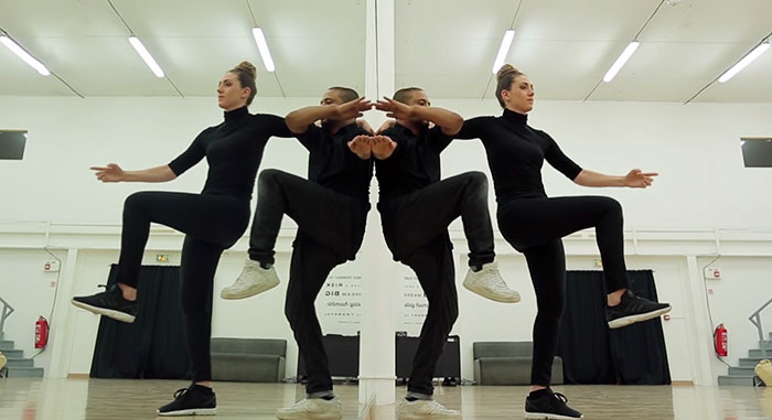 Dancer Duo Uses Mirror To Create Trippy Performance