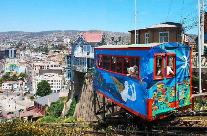 Saw Him In Valparaiso, Chile, Taking A Funicular!