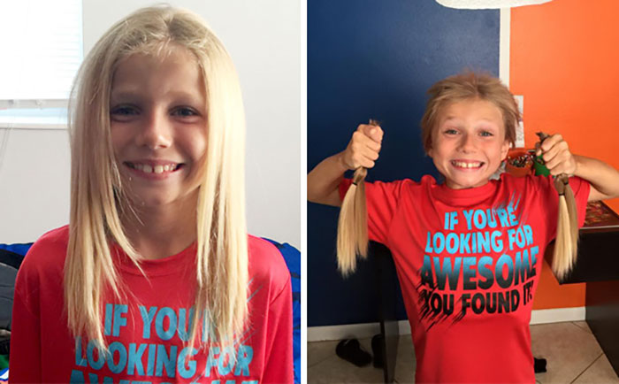 This 8-year-old Boy Was Bullied For 2 Years While Growing His Hair Long To Make Wigs For Kid