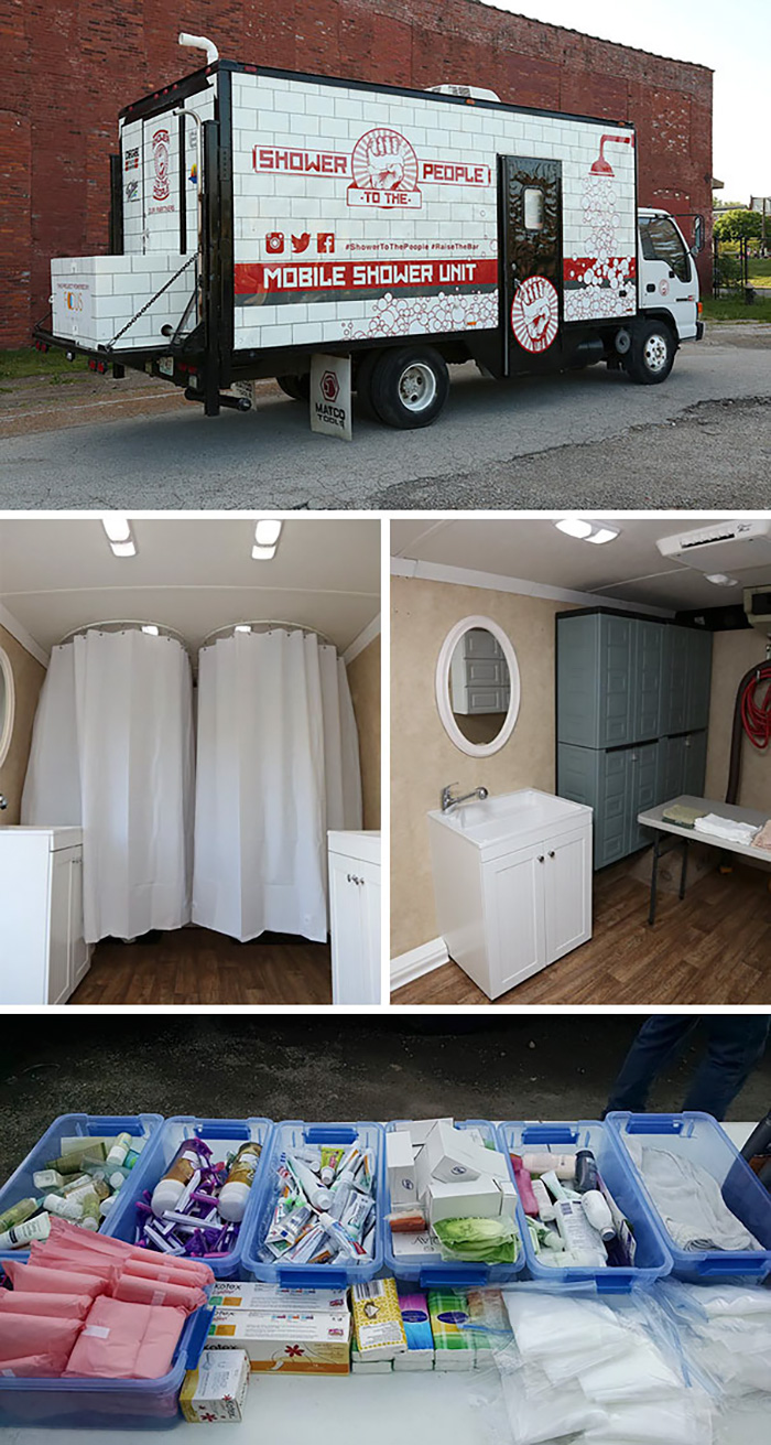 Man Turns Old Truck Into Mobile Shower For Homeless People