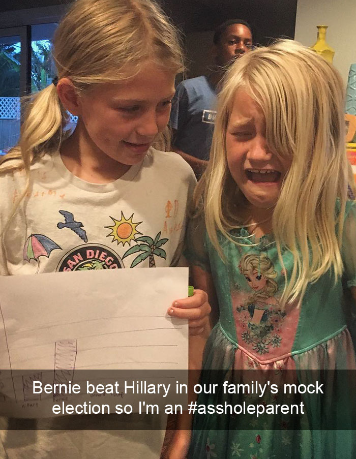 Bernie Beat Hillary In Our Family's Mock Election So I'm An #assholeparent