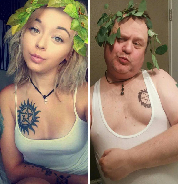 Dad Trolls His Daughter By Recreating Her Selfies