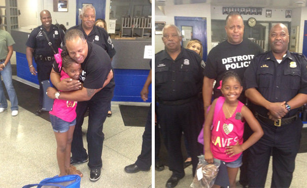 Bagged Lunches Prepped & Presented To DPD's 11th District By 9-Year-Old Girl Who Used Her B-Day Cash To Do So