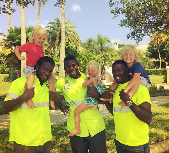 2-Year-Old Triplets Become Best Friends With Their Garbage Collectors