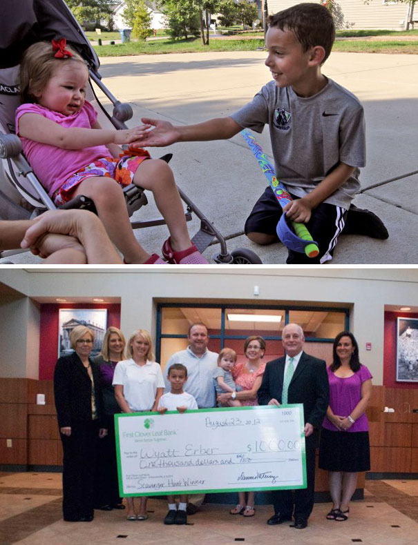 8-Year-Old Boy Won $1000 Scavenger Hunt And Donated His Winning To His Little Neighbor That Was Battling Leukemia