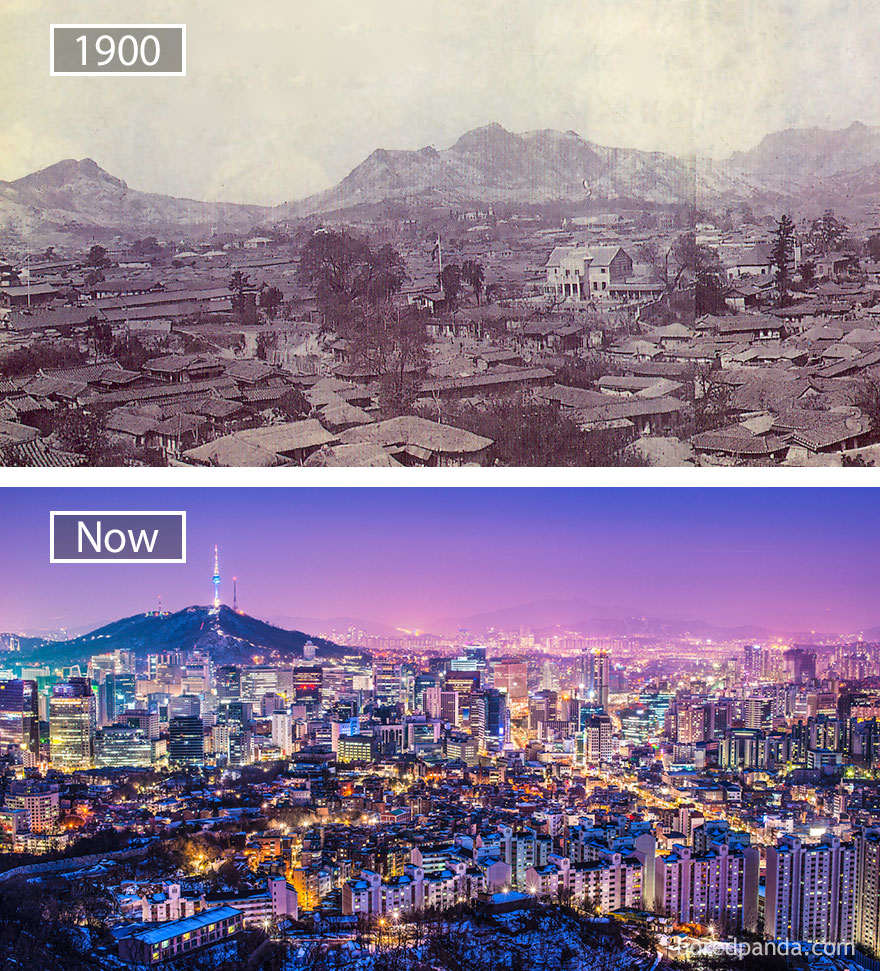 Seoul, South Korea - 1900 And Now