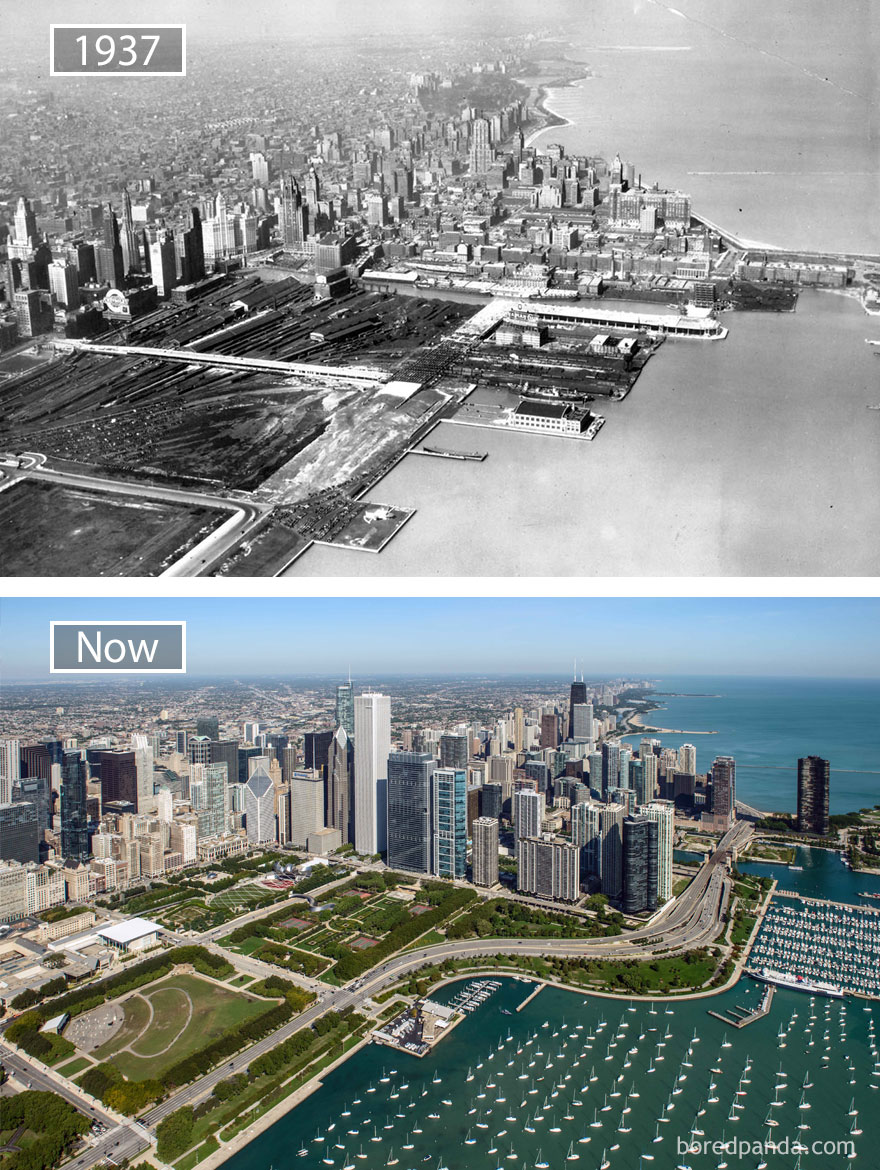 Chicago, Usa 1937 And Now