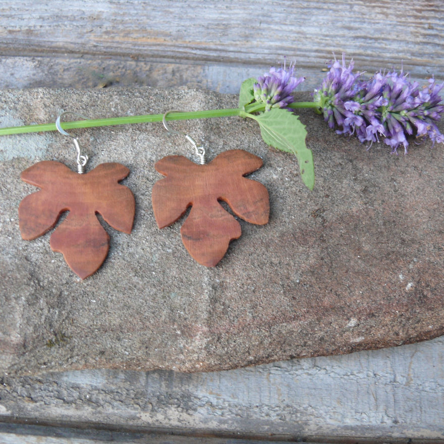 My Brother Makes Intricate Leaf Jewelry Out Of Wood