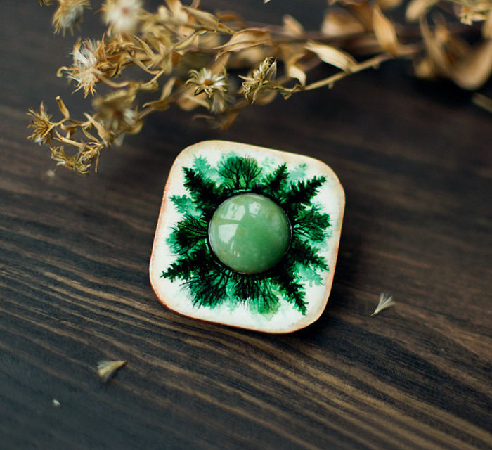 She Paints Mystic Woodlands Over Handcrafted Jewelry Pieces