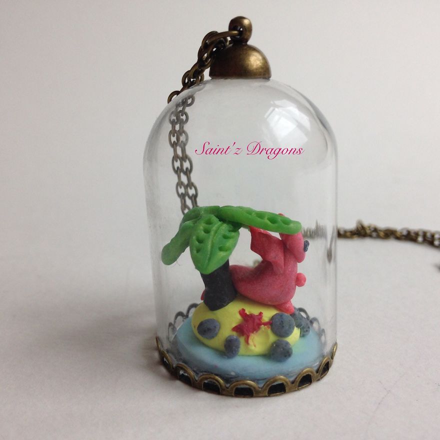 Your Own Tiny Dragon On A Desert Island Terrarium Necklace...