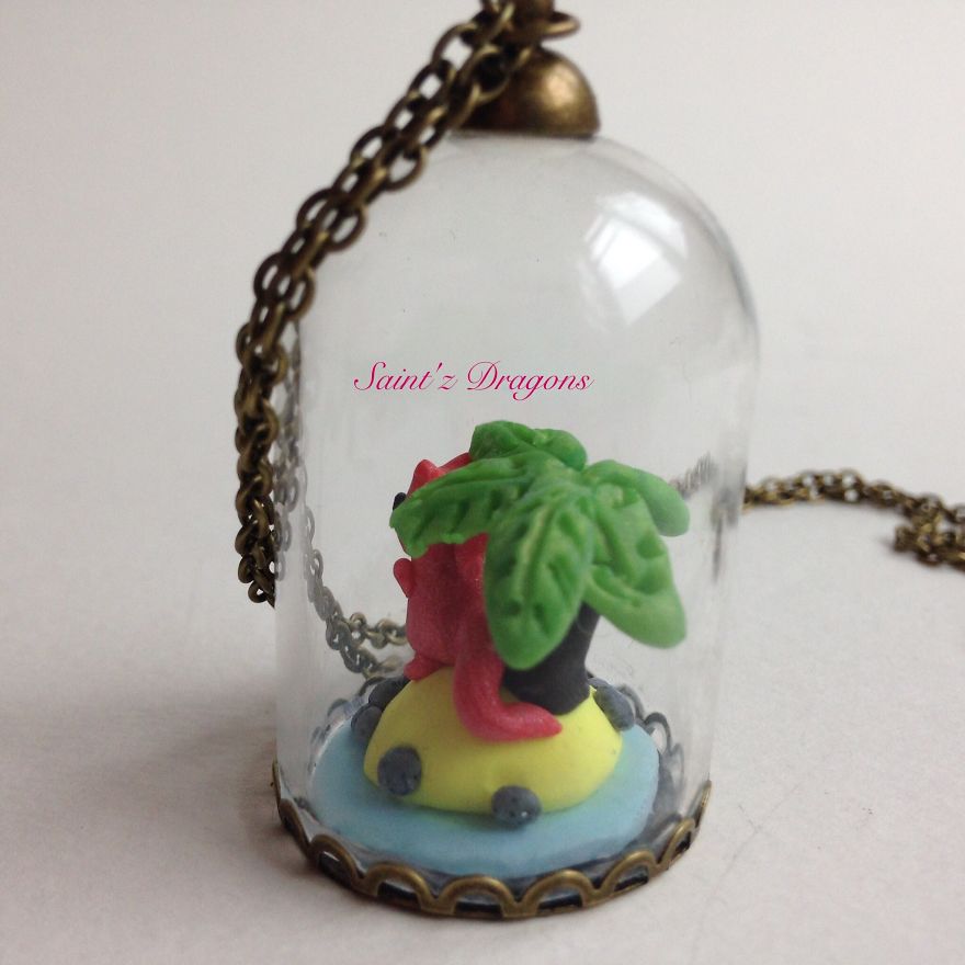 Your Own Tiny Dragon On A Desert Island Terrarium Necklace...