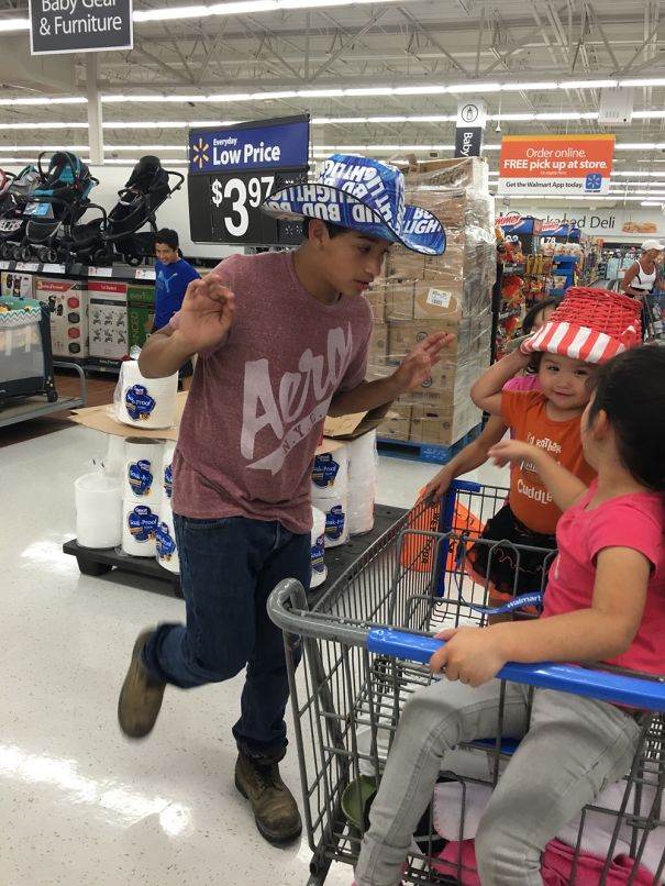 Letting The Kids Act Like Food At Walmart..