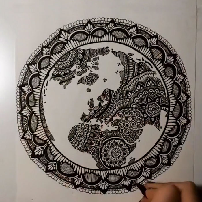 17-Year-Old Australian Artist Turns Our Planet Into An Intricate Mandala
