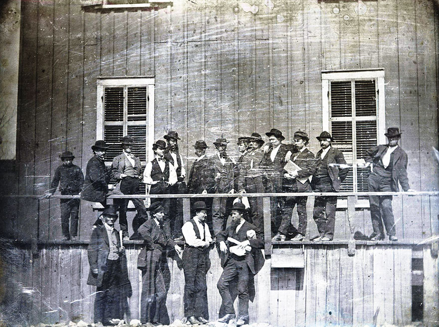 A Group Of Men Posing In Front Of Lynch’s Slave Market, St. Louis, Missouri, 1852