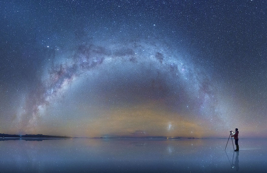 Russian Photographer Captures Breathtaking Photos Of Milky Way Mirrored On Salt Flats In Bolivia