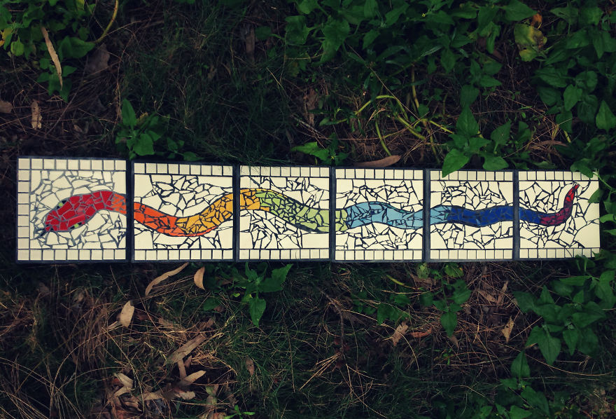 Artist Finds Beauty In Broken Things By Making Detailed Mosaic Art.