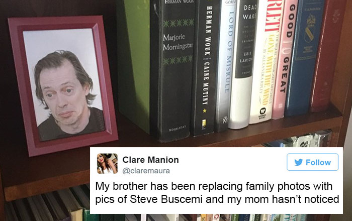 Son Secretly Replaces Family Photos With Steve Buscemi And His Mum Doesn’t Notice It