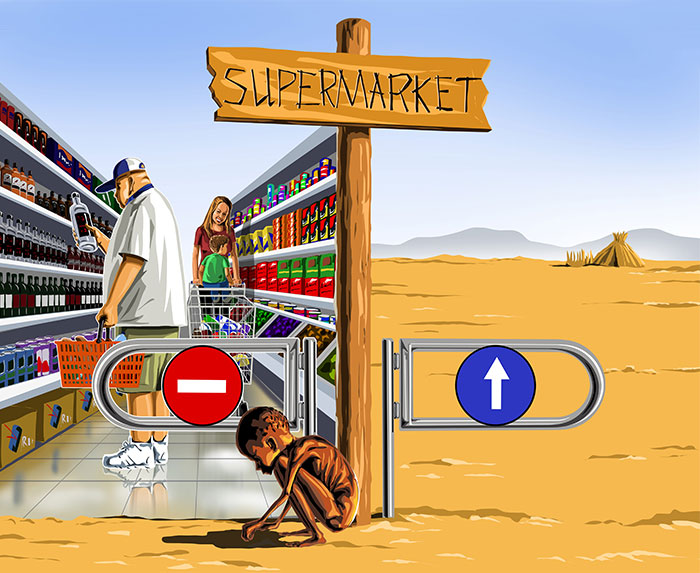 Supermarket: Satirical Illustrations Of Today’s Problems By Gunduz Agayev