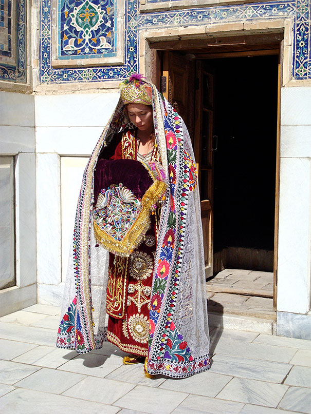 Uzbek Bride Wearing Traditional Clothes