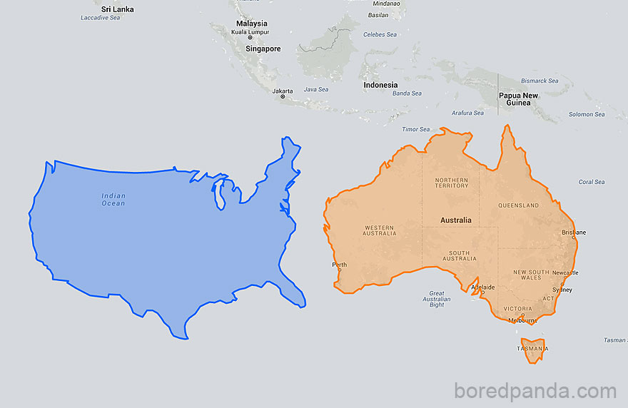 US Moved Down Next To Australia Looks Unbelievably Small