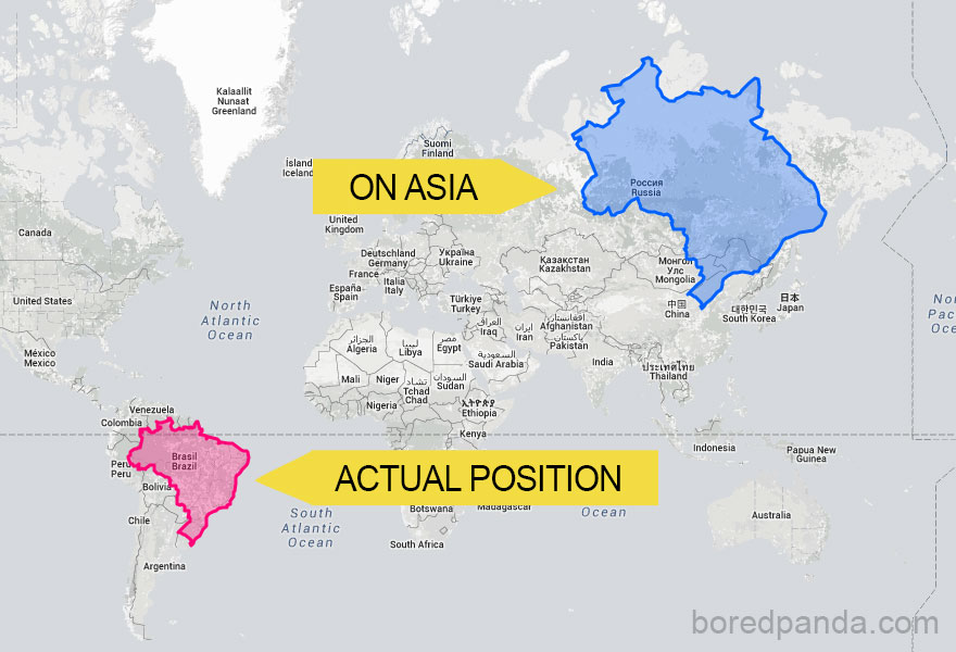 Finally An Undistorted Map Showing The True Size Of The Continents