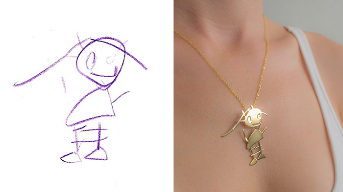 Children’s Drawings Turned Into Jewelry To Create Timeless Memories