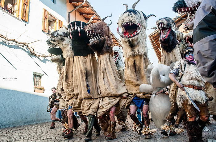 ...with The 'wudelen' During The Egetmann Parade In Termeno Near Bolzano (south Tyrol/italy)