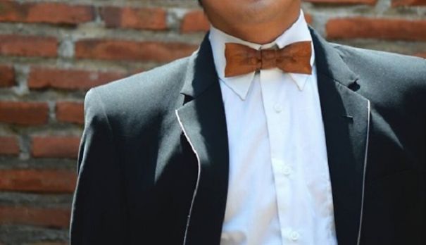 Artist Creates A Bow Tie Out Of Recycled Wood