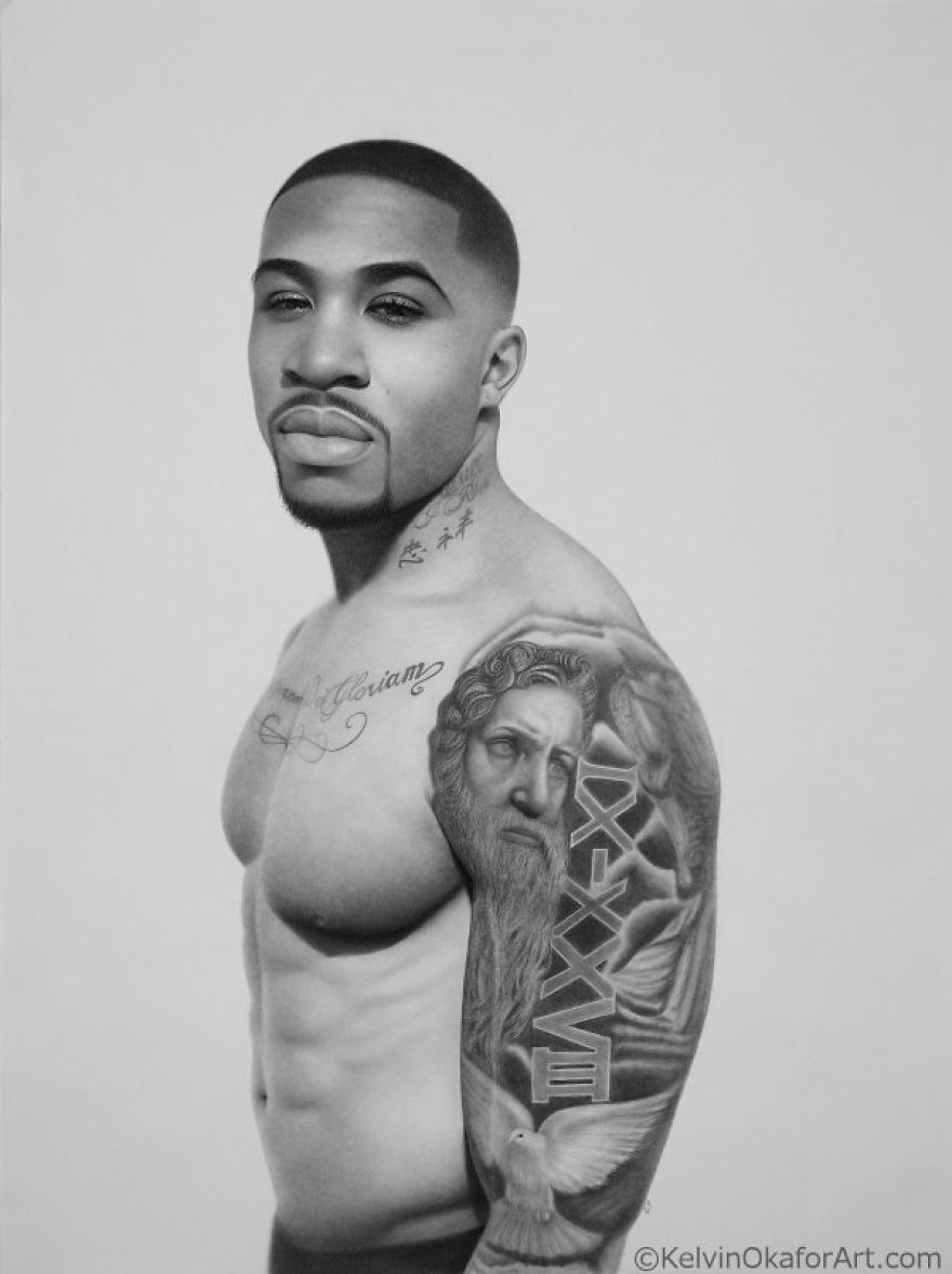 Very Detailed Black And White Pencil Drawing Portraits