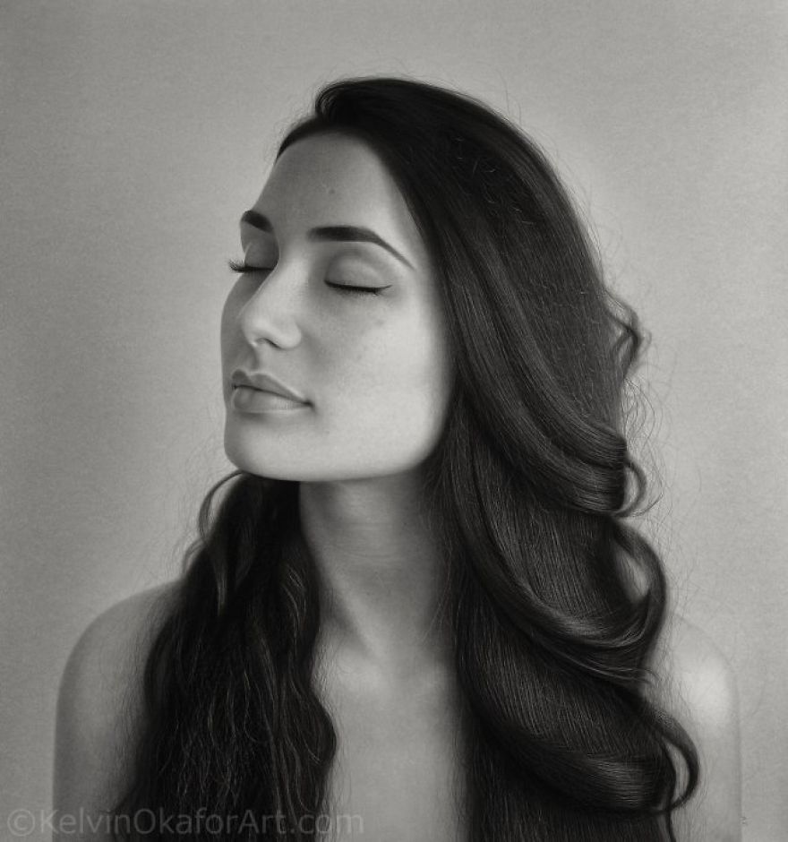 Very Detailed Black And White Pencil Drawing Portraits