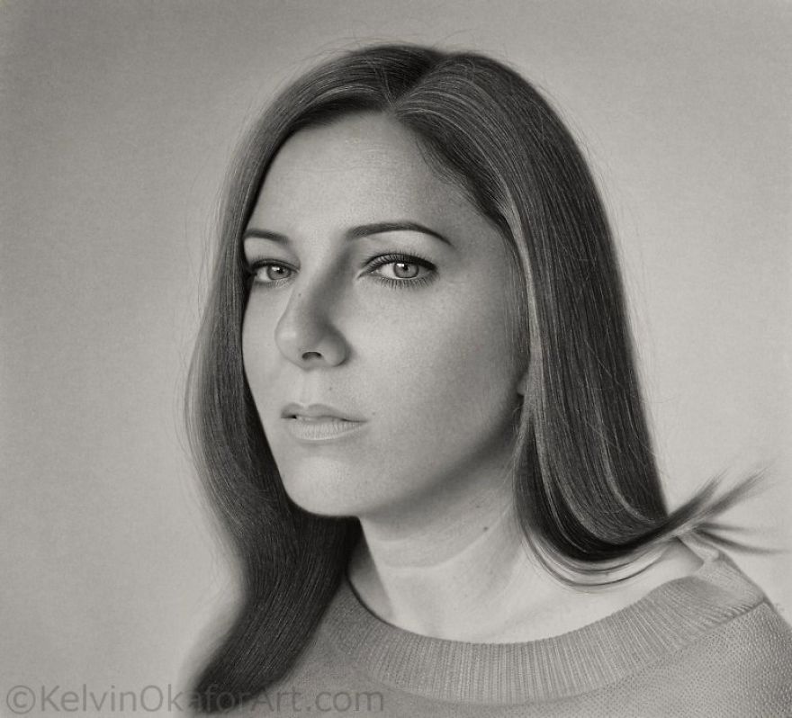 Very Detailed Black And White Pencil Drawing Portraits
