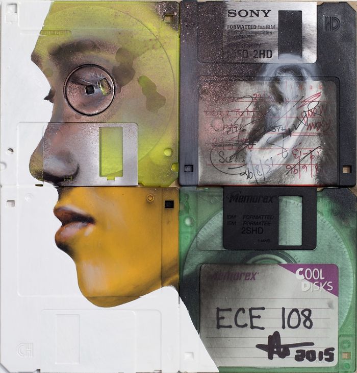 Paintings Used To Recycle And Upcycle Obsolete Technology Paintings Used To Recycle And Upcycle Obsolete Technology