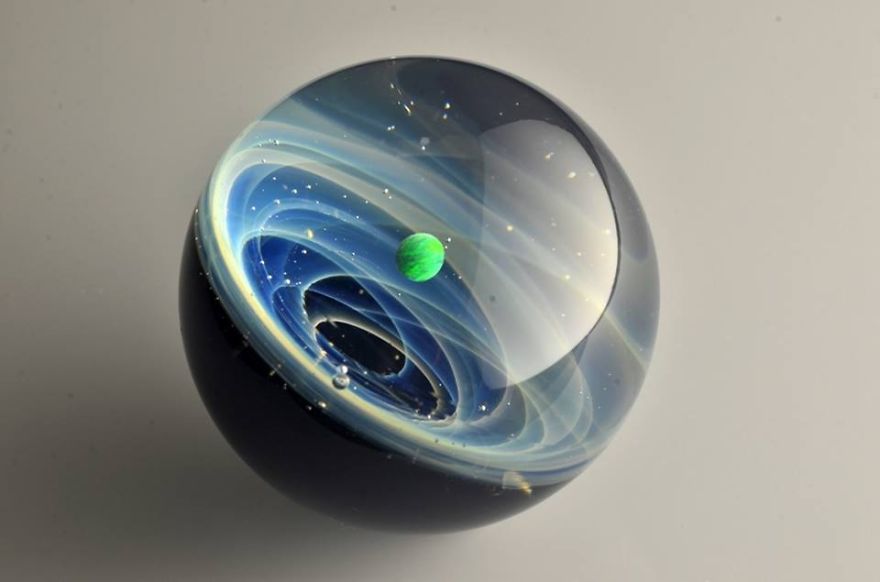 Galaxies Sculpted In Space Glass Globes