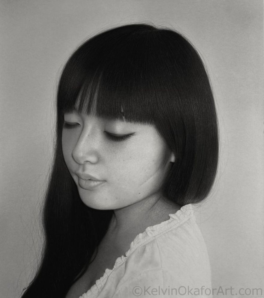 Very Detailed Black And White Pencil Drawing Portraits