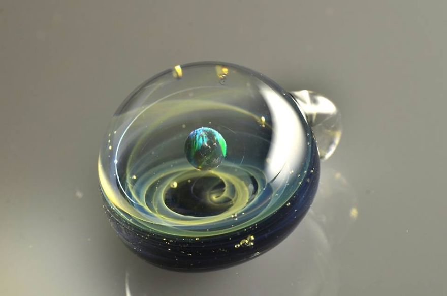 Galaxies Sculpted In Space Glass Globes
