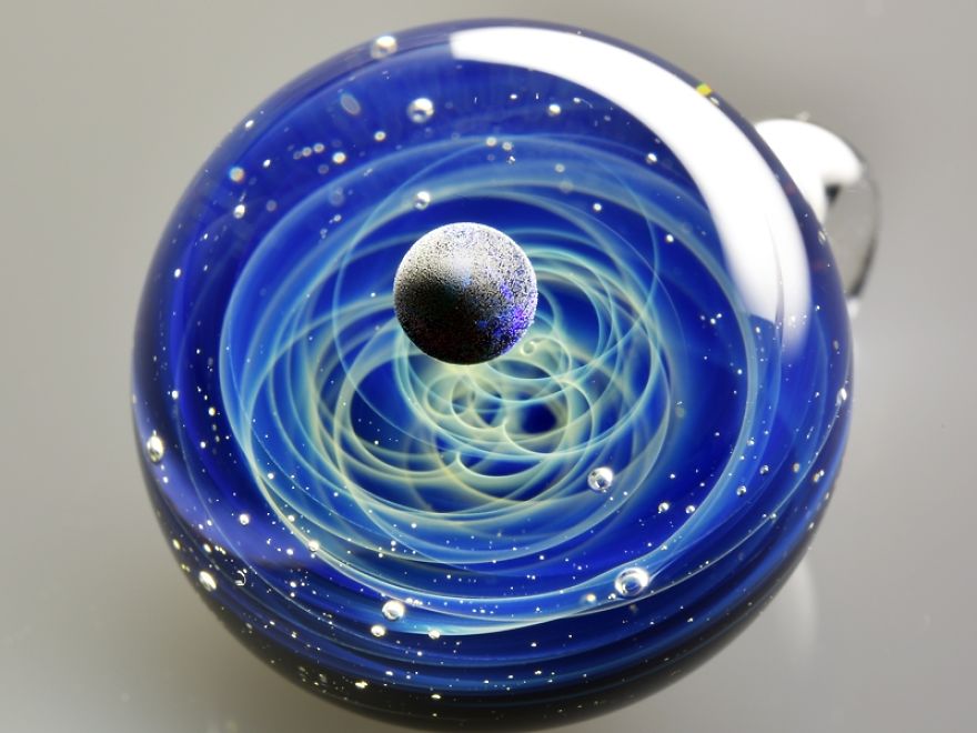 Galaxies Sculpted In Space Glass Globes