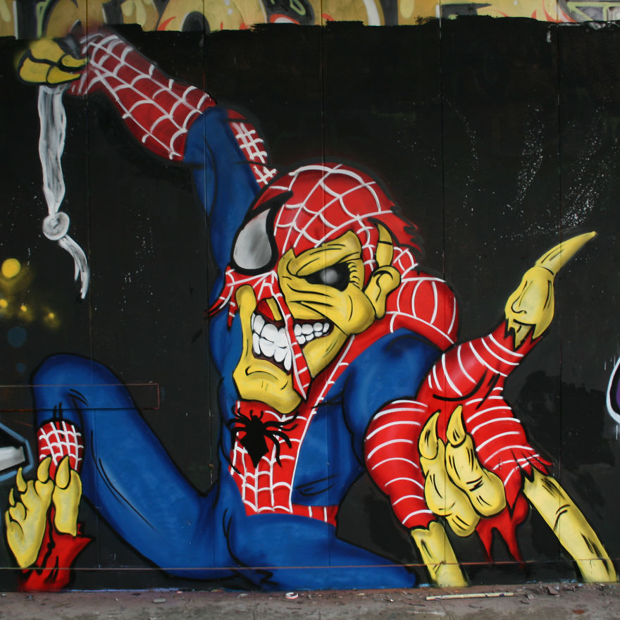 Dutch Artist Combines His Love For Iron Maiden And Graffiti In Stunning Eddie Pieces