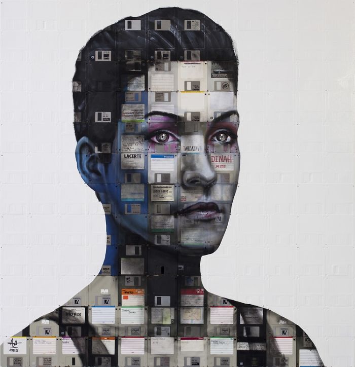 Paintings Used To Recycle And Upcycle Obsolete Technology Paintings Used To Recycle And Upcycle Obsolete Technology