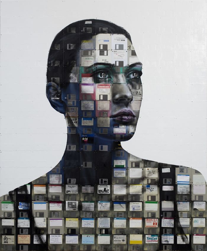 Paintings Used To Recycle And Upcycle Obsolete Technology Paintings Used To Recycle And Upcycle Obsolete Technology