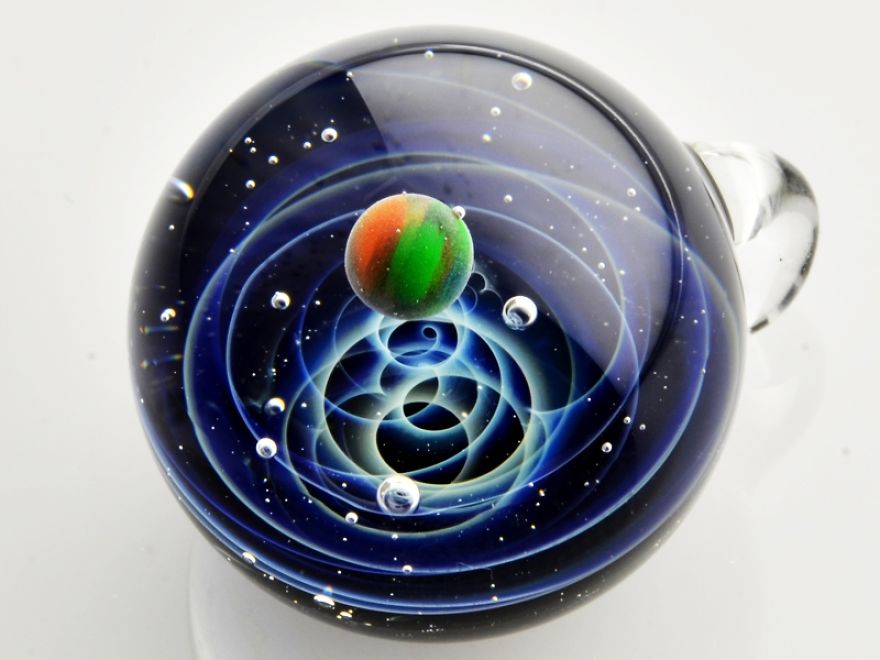 Galaxies Sculpted In Space Glass Globes