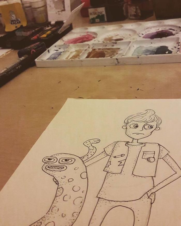 I Made "imaginary Friends" With Watercolor.