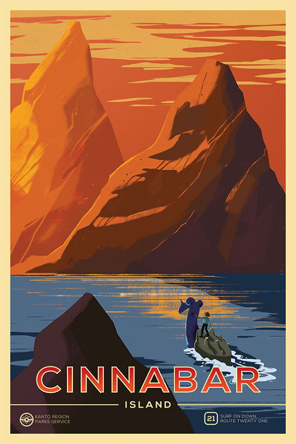 I Illustrated Pokemon Locations As National Parks Posters