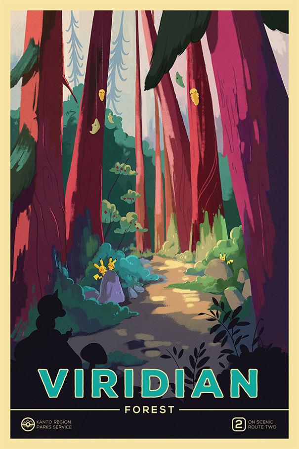 I Illustrated Pokemon Locations As National Parks Posters