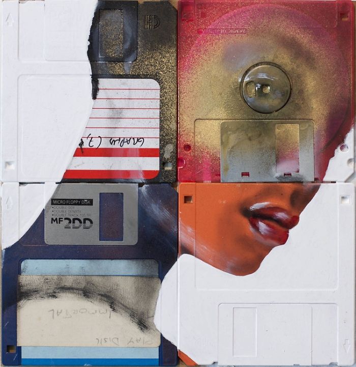 Paintings Used To Recycle And Upcycle Obsolete Technology Paintings Used To Recycle And Upcycle Obsolete Technology