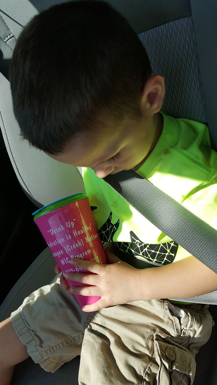 Sleeping And Drinking Mommys Water