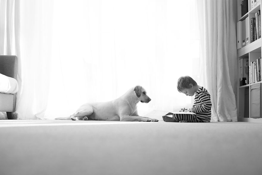 Everlasting Friendship Between My Son Hugo And Our Dog Lola